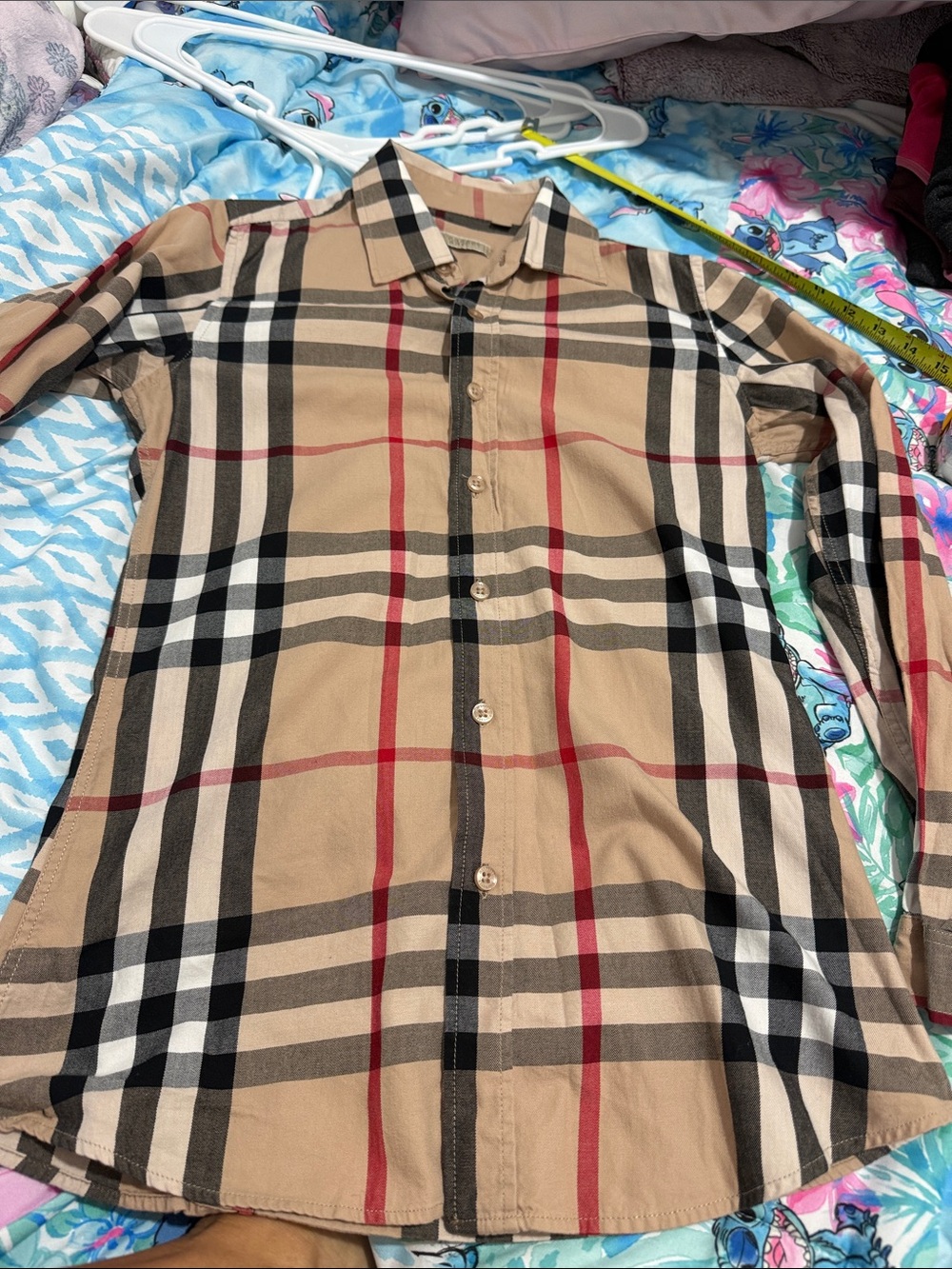 Burberry women Beige Plaid Button-Up Shirt - Classic Check size S